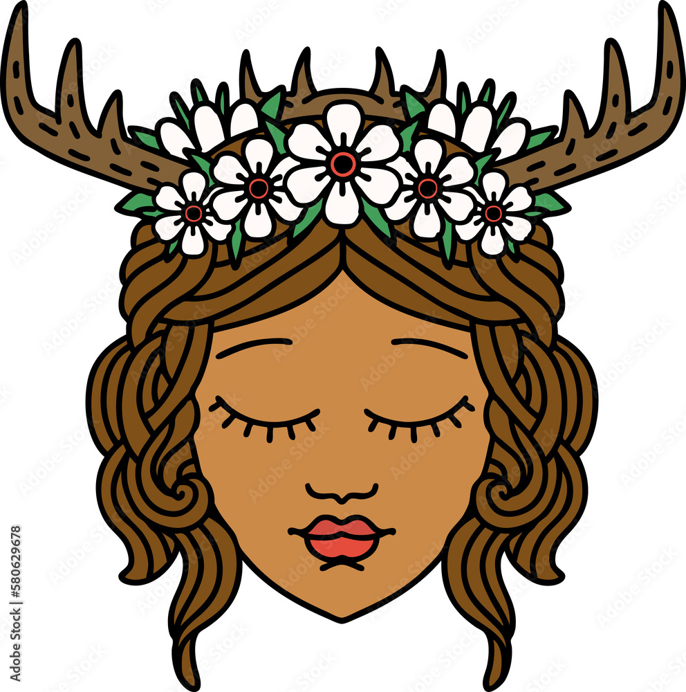human druid character face illustration human druid character face illustration
