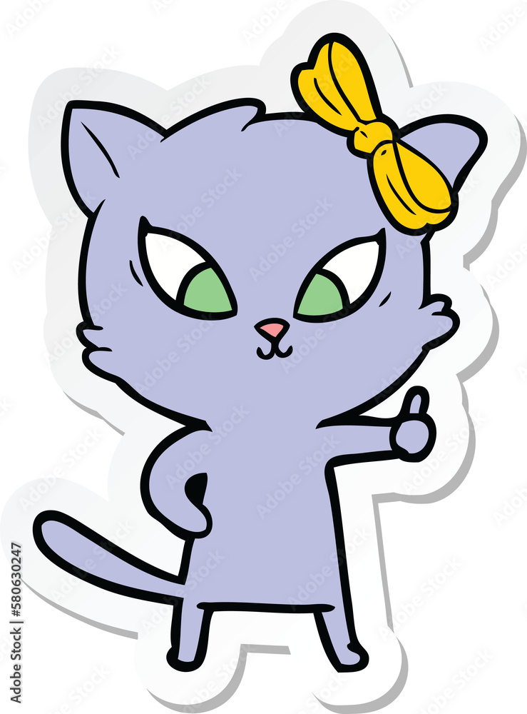 sticker of a cartoon cat sticker of a cartoon cat