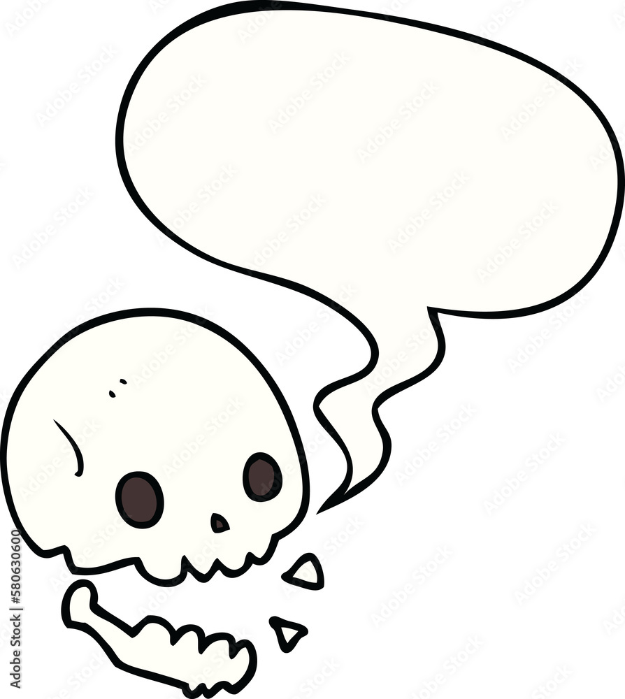 cartoon spooky skull and speech bubble cartoon spooky skull and speech bubble