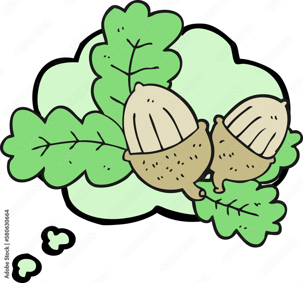 thought bubble cartoon acorns and leaves thought bubble cartoon acorns and leaves