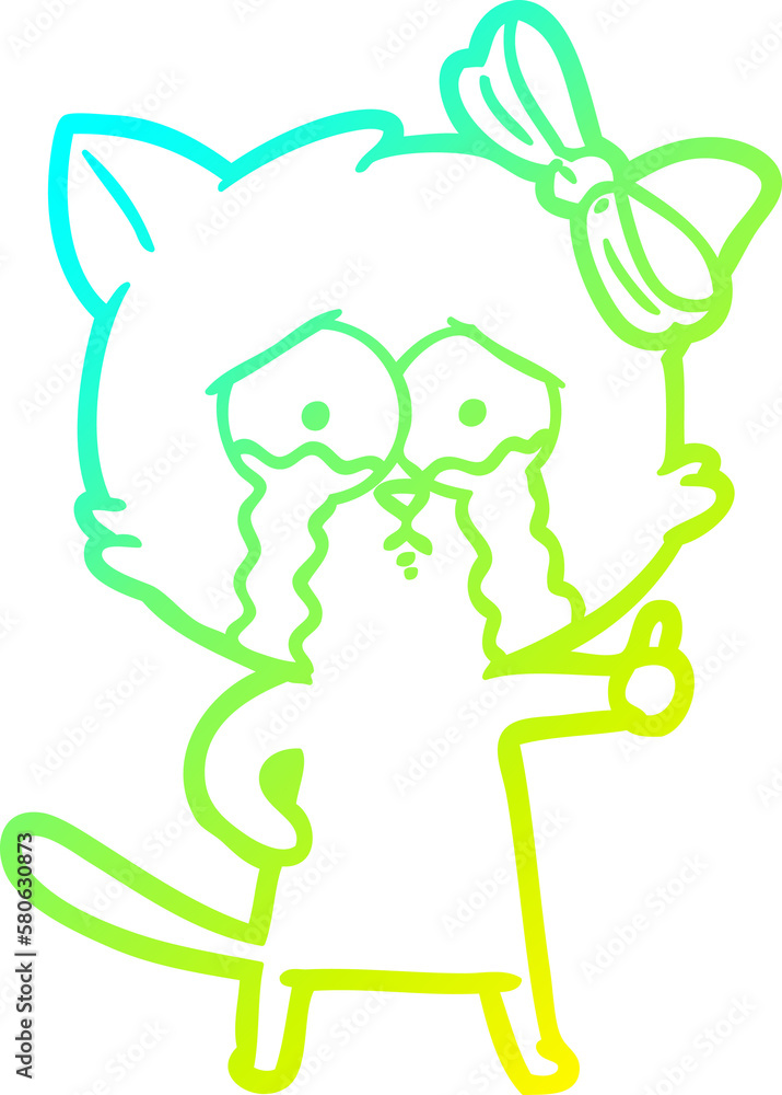 cold gradient line drawing cartoon cat cold gradient line drawing cartoon cat