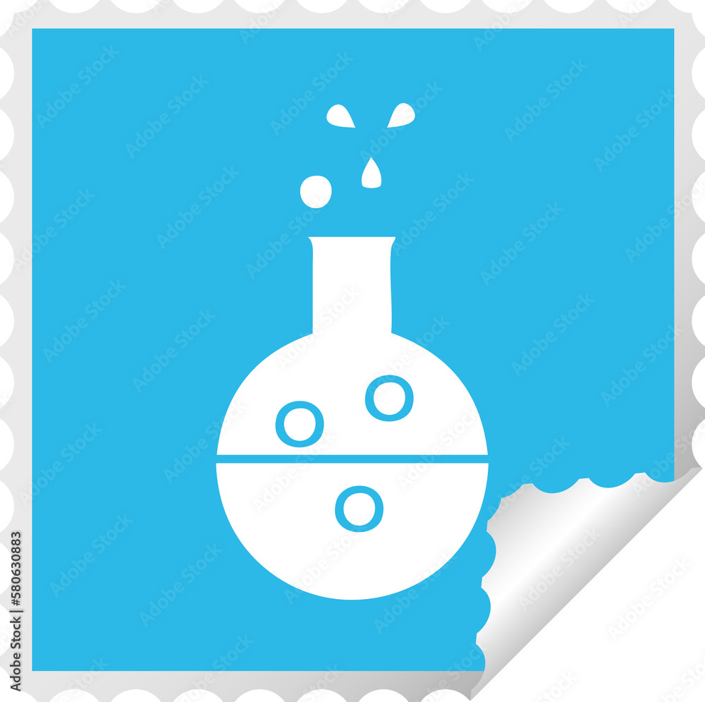square peeling sticker cartoon chemistry tube square peeling sticker cartoon chemistry tube
