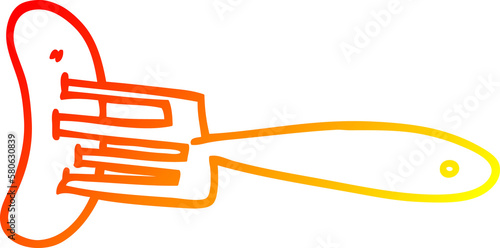 Εκτύπωση καμβά warm gradient line drawing cartoon banger on fork