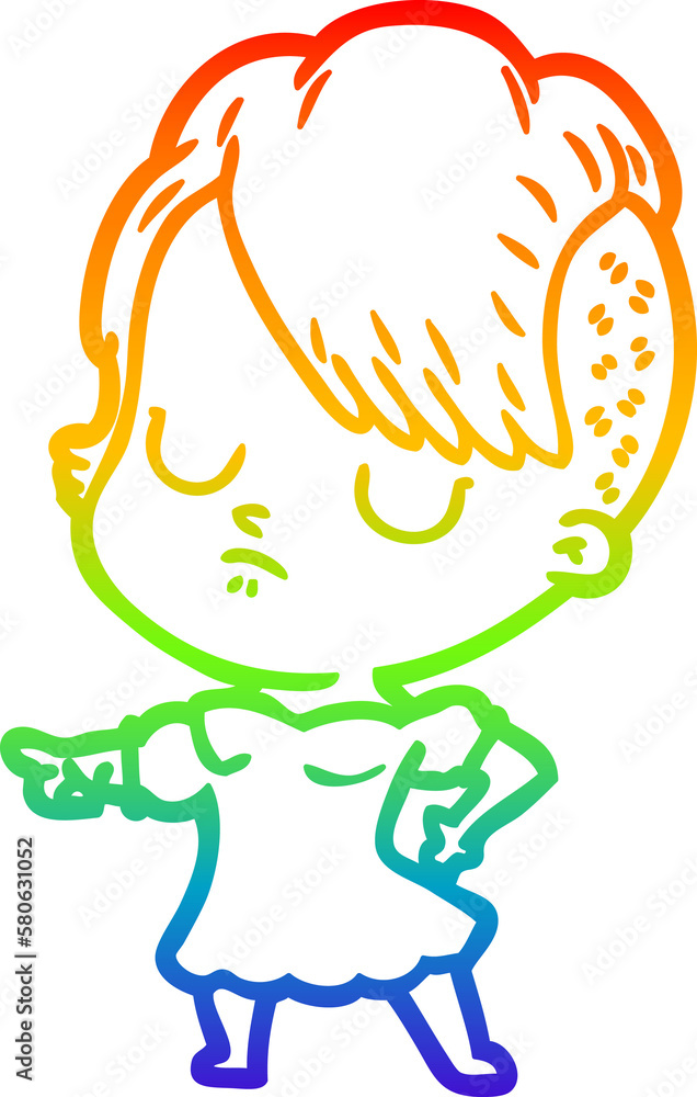 rainbow gradient line drawing cartoon woman rainbow gradient line drawing cartoon woman