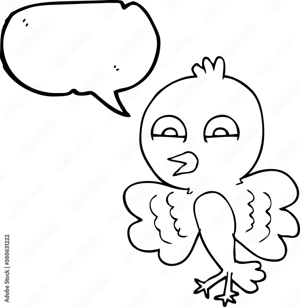 Obraz premium speech bubble cartoon bird
