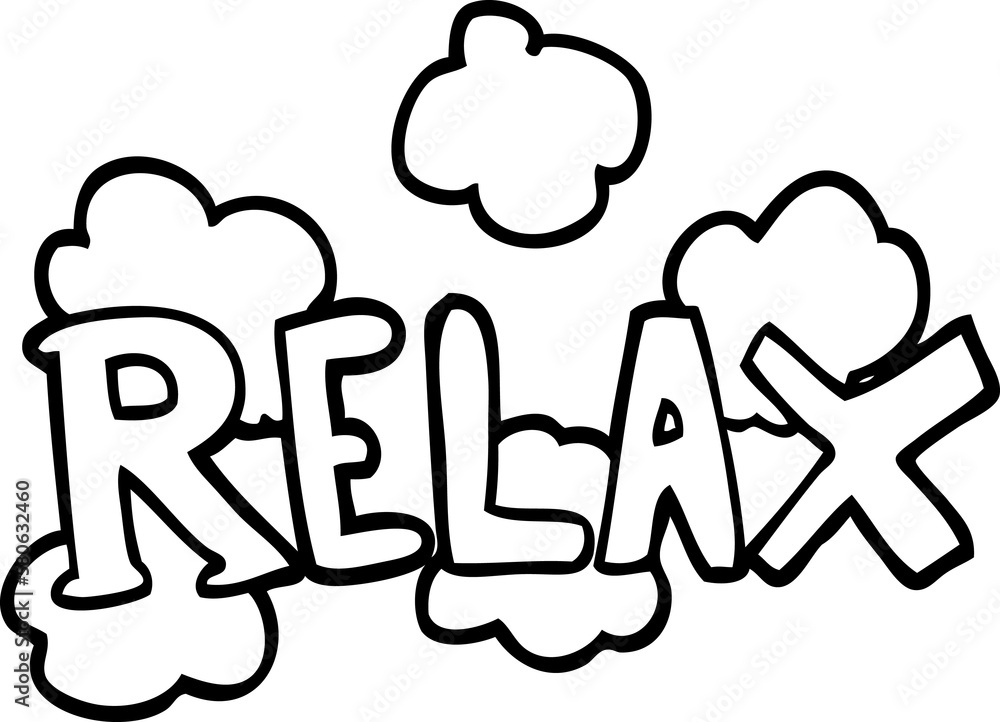 line drawing cartoon relax symbol line drawing cartoon relax symbol