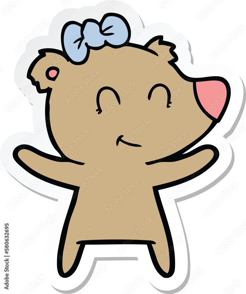 Fototapeta premium sticker of a female bear cartoon
