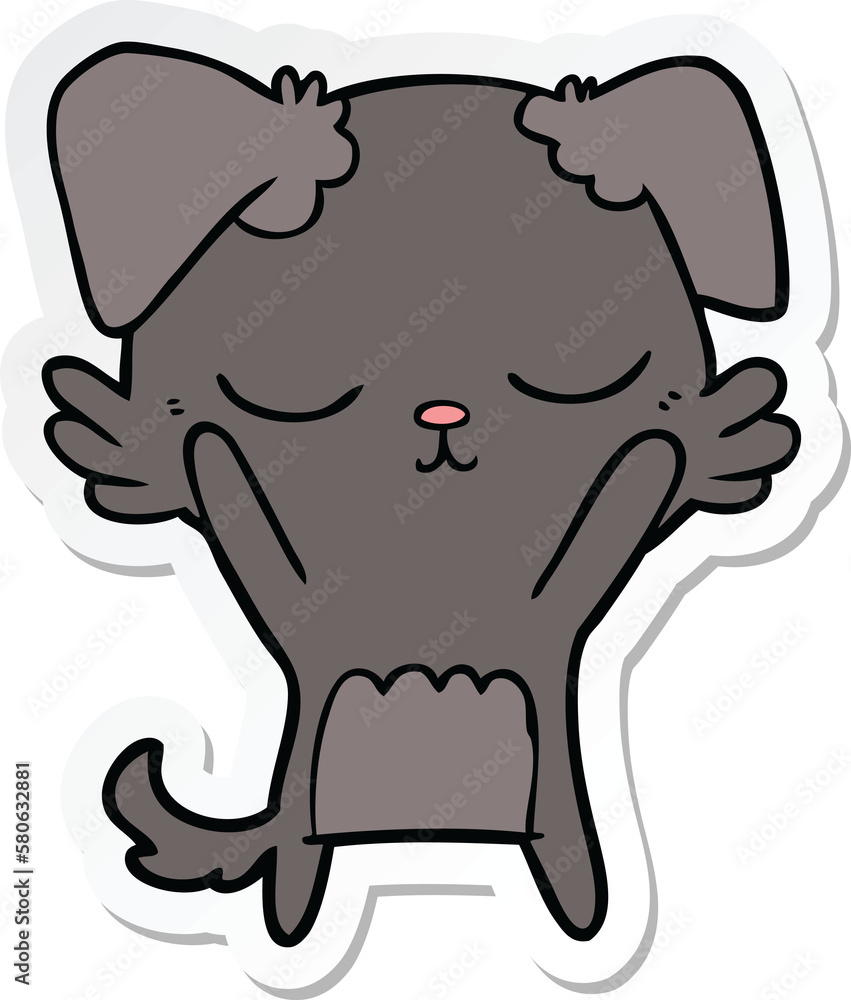 Fototapeta premium sticker of a cute cartoon dog