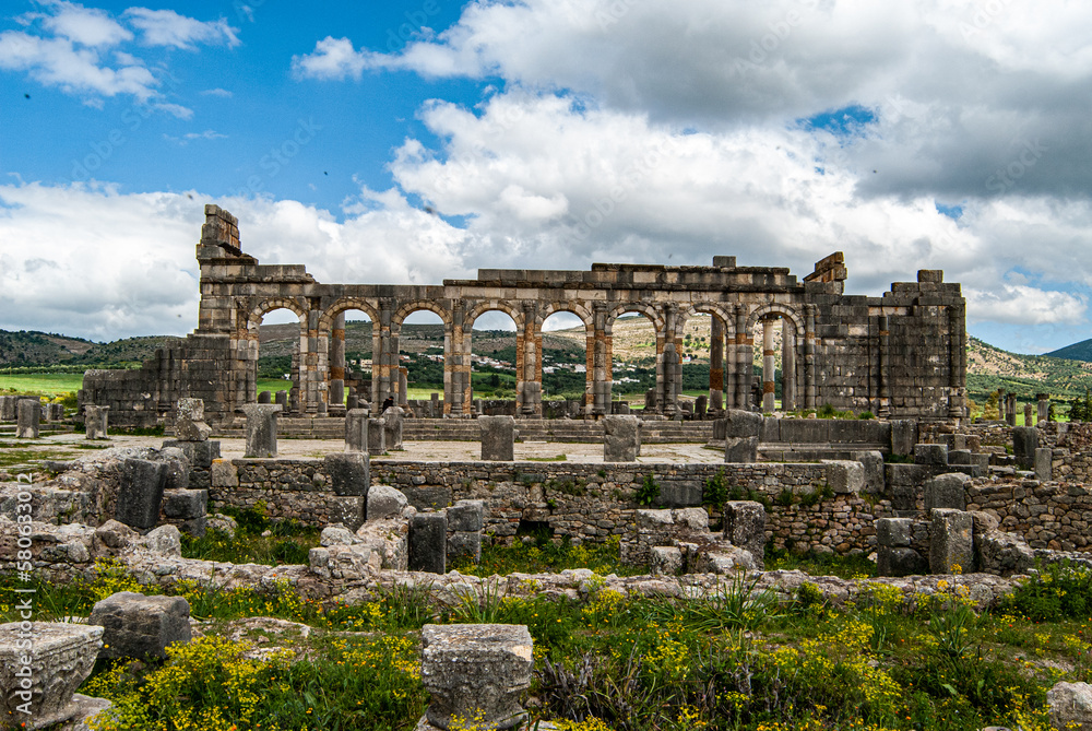 roman forum ruins in volubility Morocco