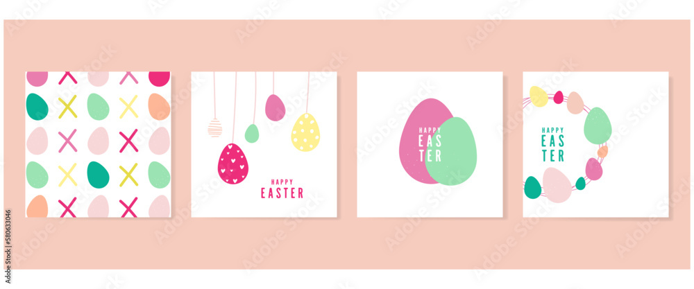 Abstract Easter set cards with eggs. Abstract Easter set cards with eggs.
