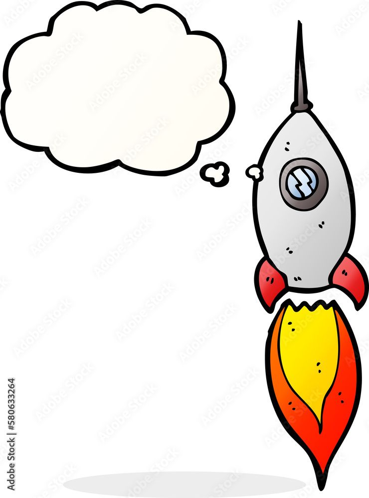cartoon spaceship with thought bubble cartoon spaceship with thought bubble