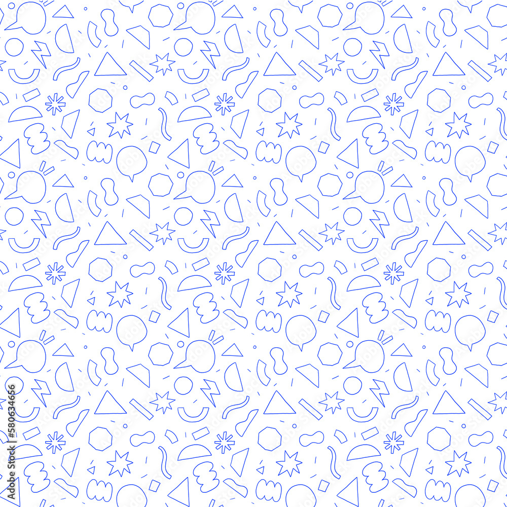 Infinite Pattern for a Background of Shapes and Icons Infinite Pattern for a Background of Shapes and Icons