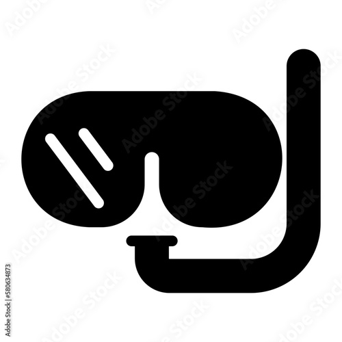 snorkeling glyph icon