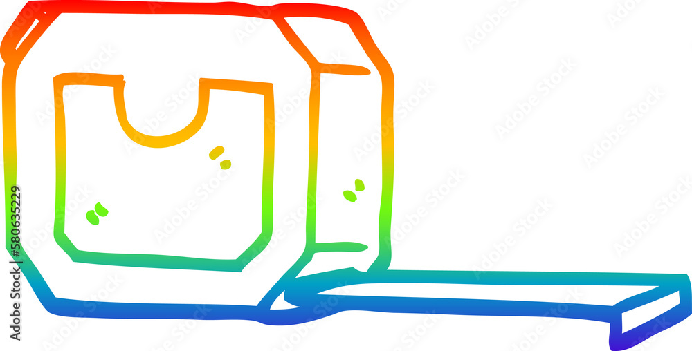 rainbow gradient line drawing cartoon measuring tape rainbow gradient line drawing cartoon measuring tape