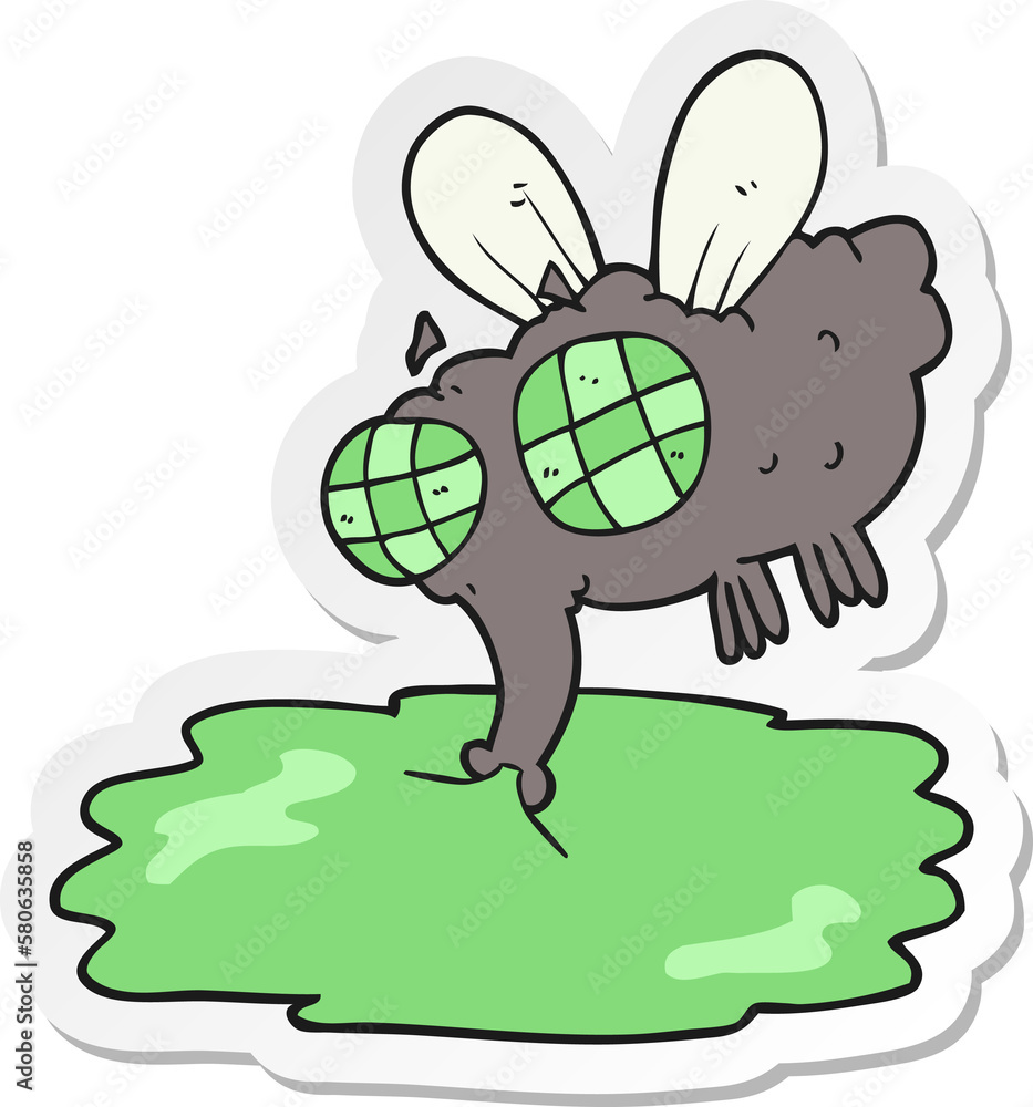 sticker of a cartoon gross fly sticker of a cartoon gross fly