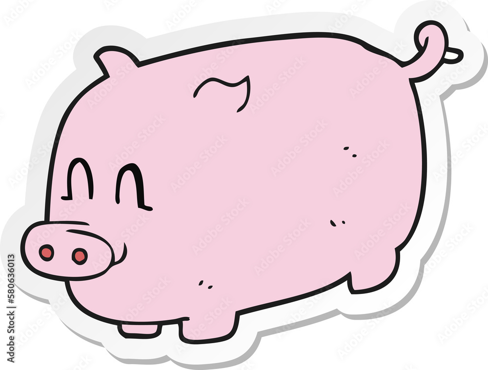 sticker of a cartoon pig sticker of a cartoon pig