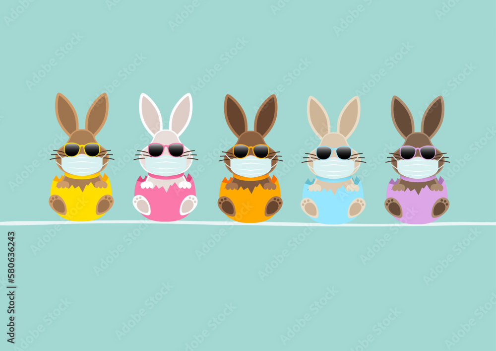 Karte 5 Osterhasen Maske Sonnenbrille In Eierschale Sitzend Türkis Karte 5 Osterhasen Maske Sonnenbrille In Eierschale Sitzend Türkis