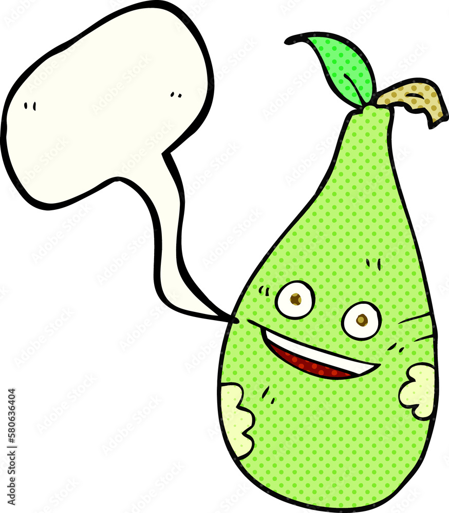 comic book speech bubble cartoon pear comic book speech bubble cartoon pear