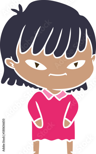 flat color style cartoon woman