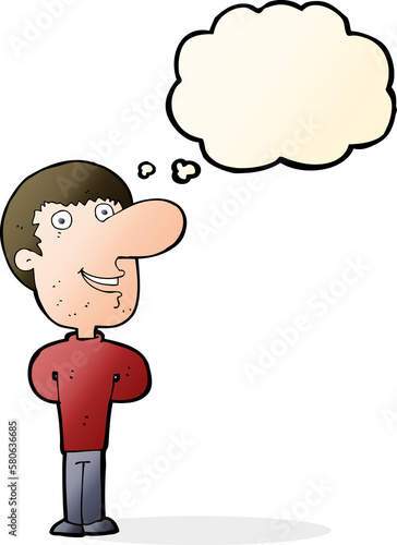 Wallpaper Mural cartoon happy man with thought bubble Torontodigital.ca