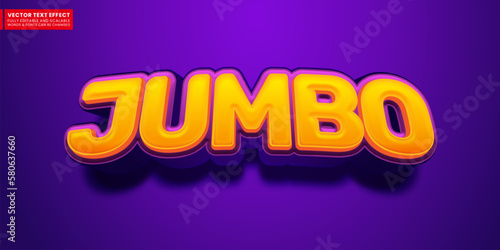 Jumbo text style effect, Editable 3d style text tittle