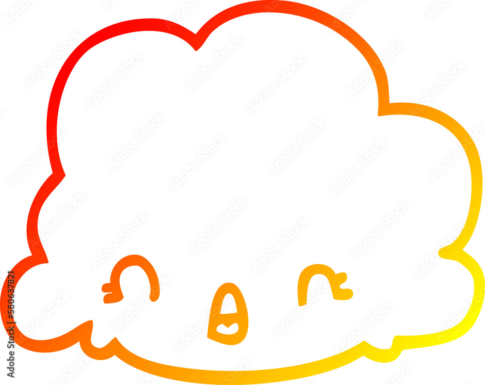 warm gradient line drawing cartoon cloud warm gradient line drawing cartoon cloud