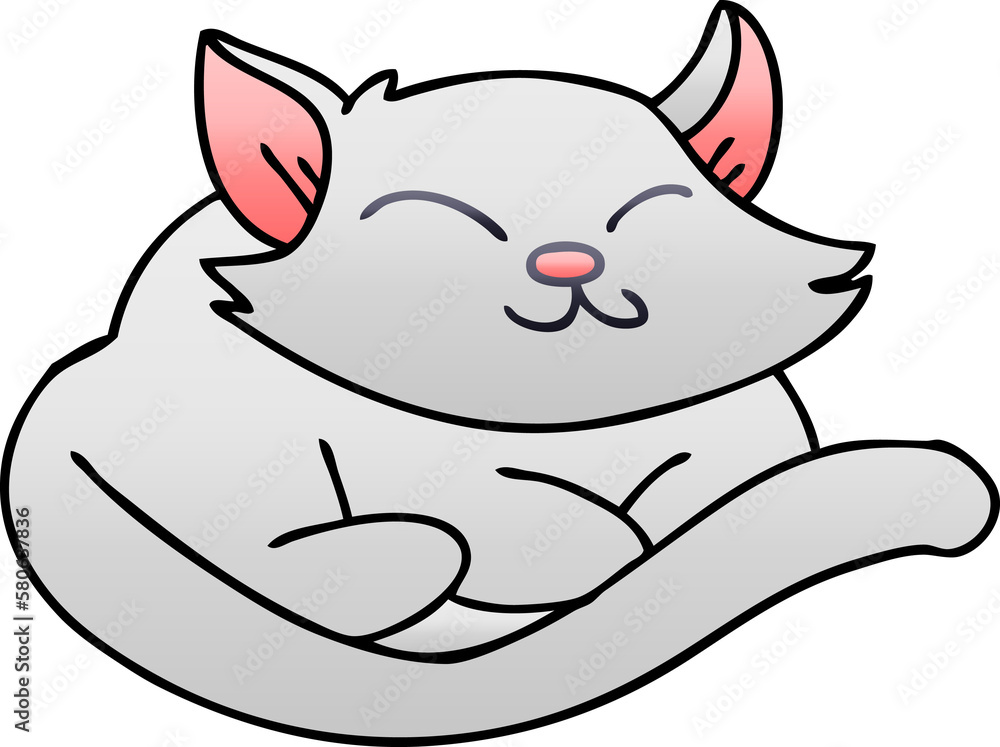 quirky gradient shaded cartoon cat quirky gradient shaded cartoon cat