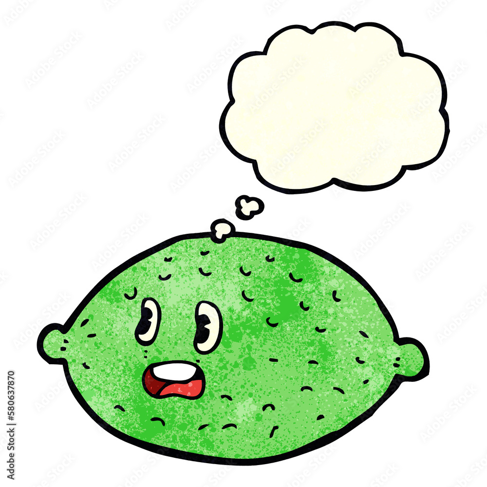 cartoon lime with thought bubble cartoon lime with thought bubble