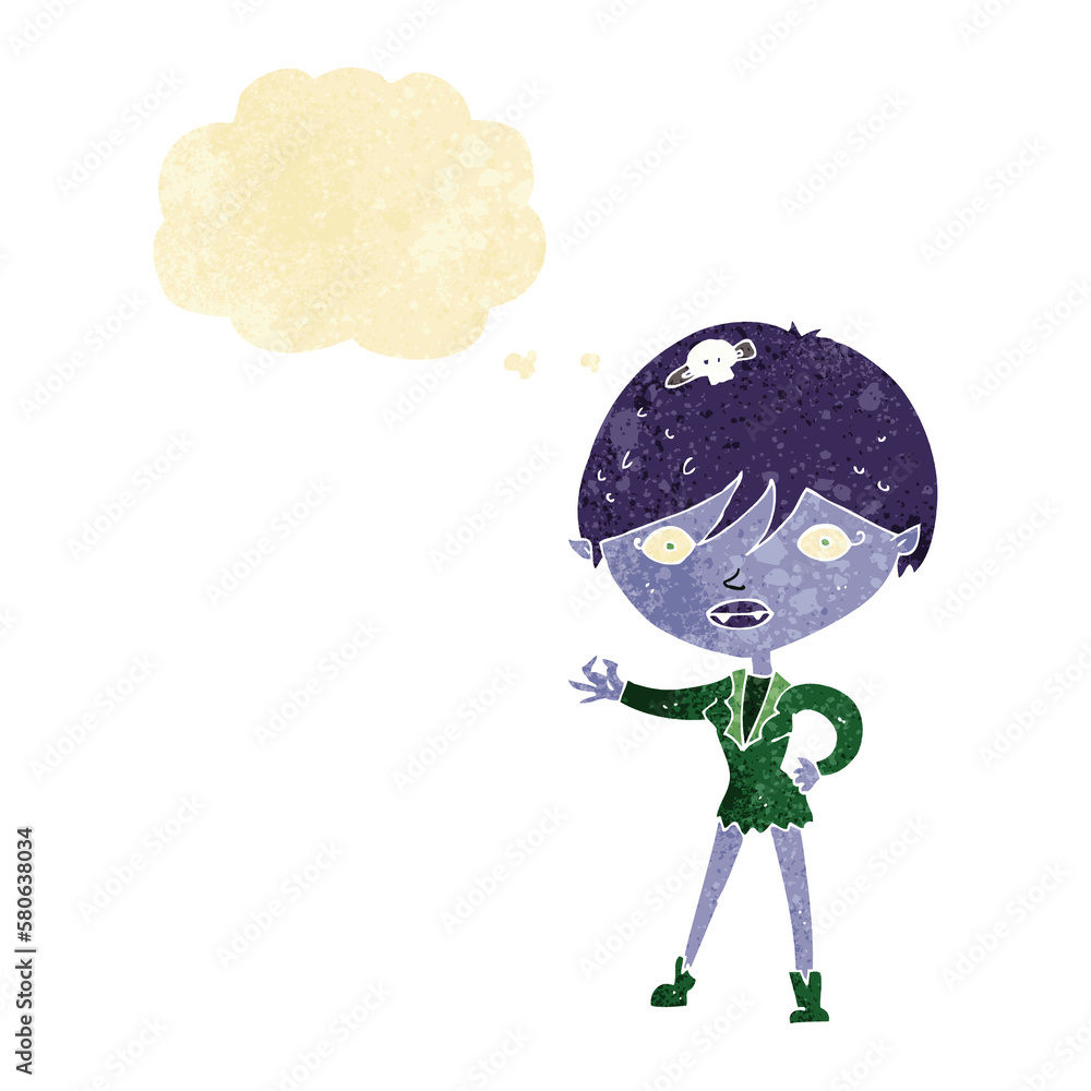 cartoon vampire girl with thought bubble cartoon vampire girl with thought bubble