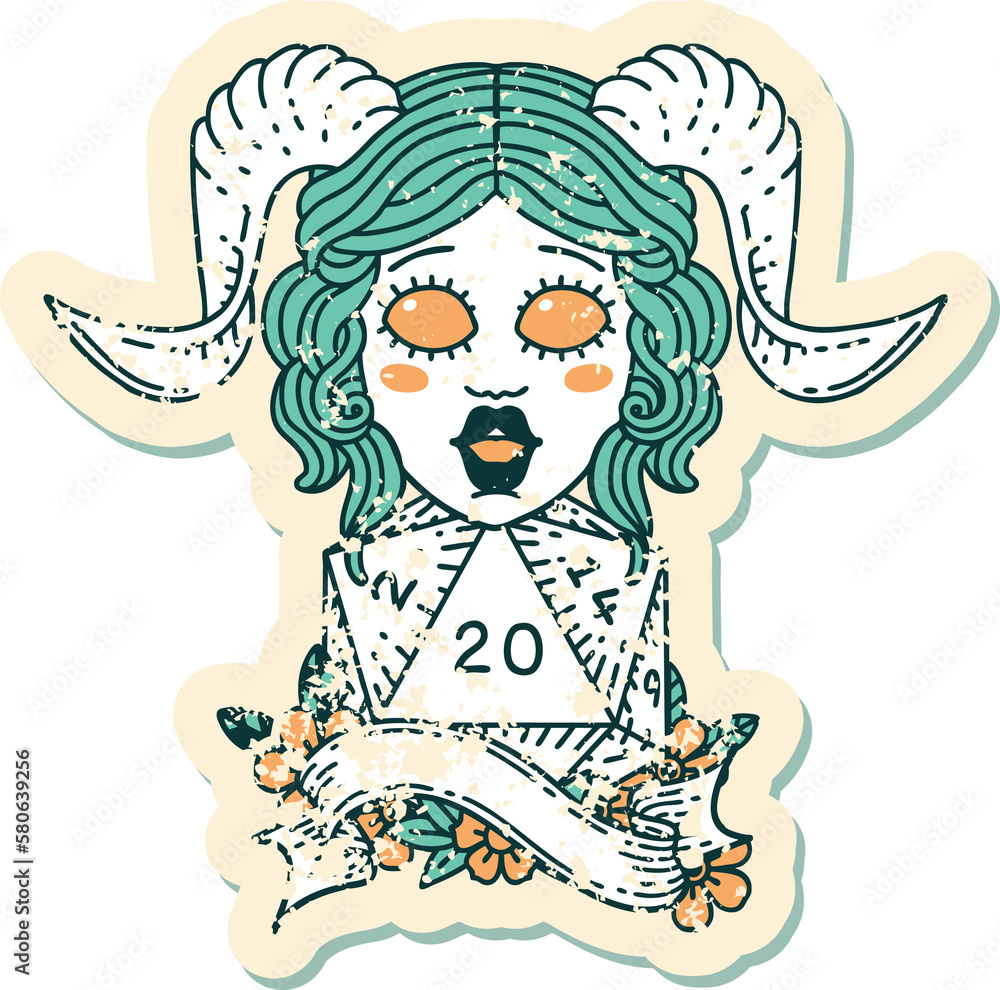 tiefling with natural twenty dice roll illustration tiefling with natural twenty dice roll illustration