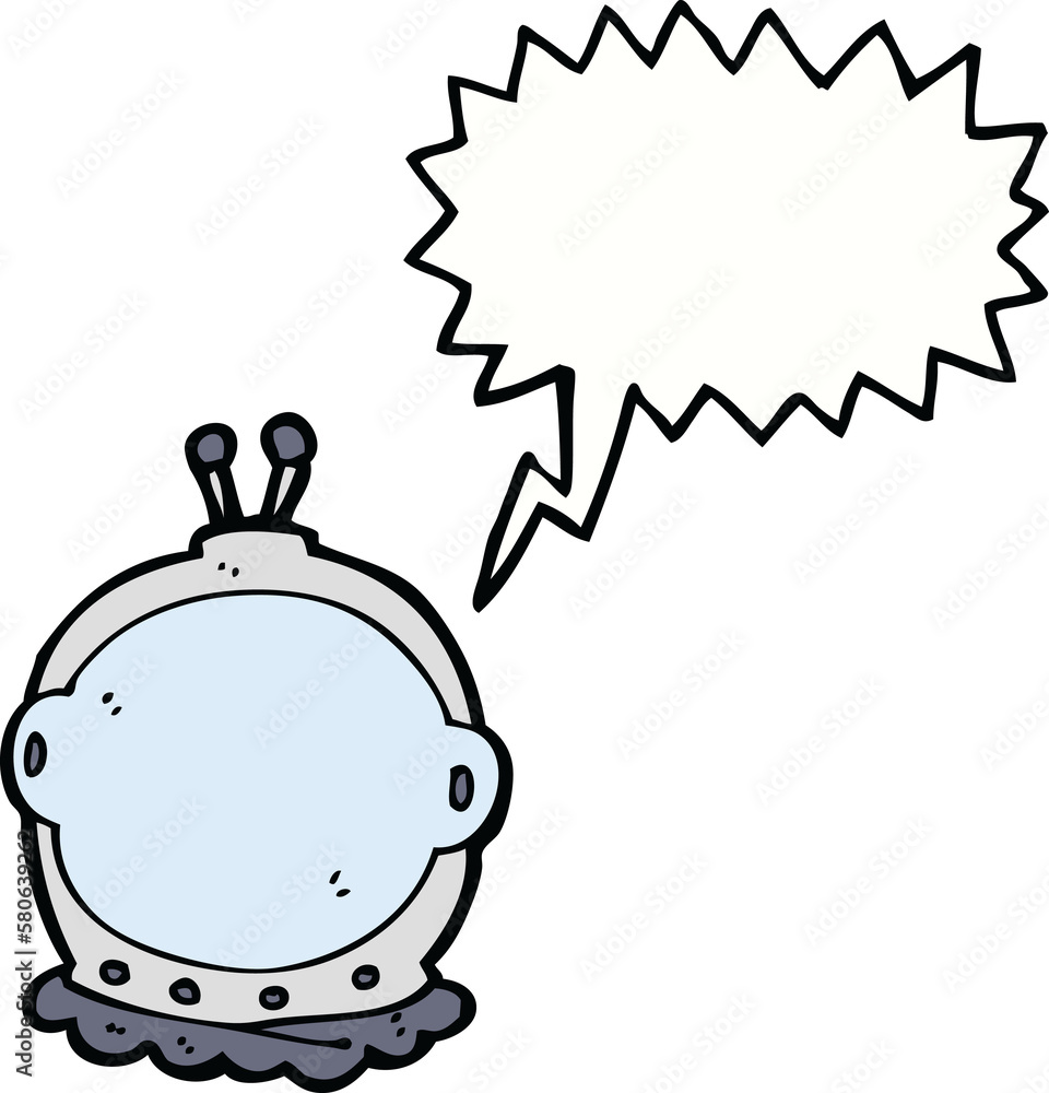 Fototapeta premium cartoon astronaut helmet with speech bubble