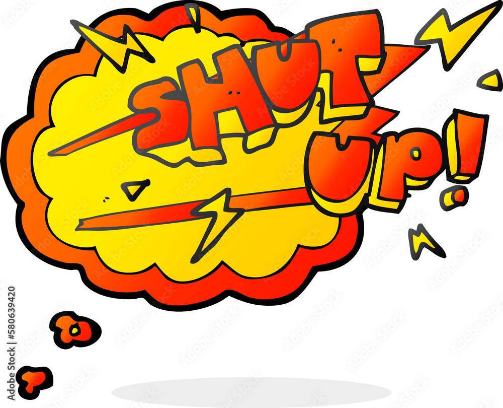 thought bubble cartoon shut up! symbol thought bubble cartoon shut up! symbol