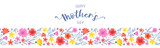 Lovely hand drawn floral wreath, doodle flowers and text 