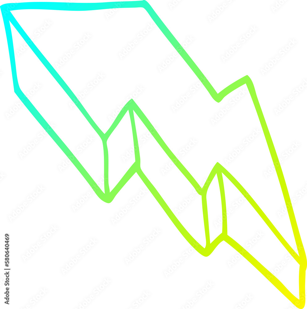 cold gradient line drawing cartoon decorative lightning bolt cold gradient line drawing cartoon decorative lightning bolt