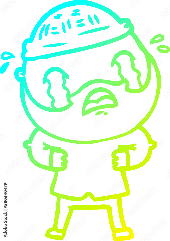cold gradient line drawing cartoon bearded man crying cold gradient line drawing cartoon bearded man crying