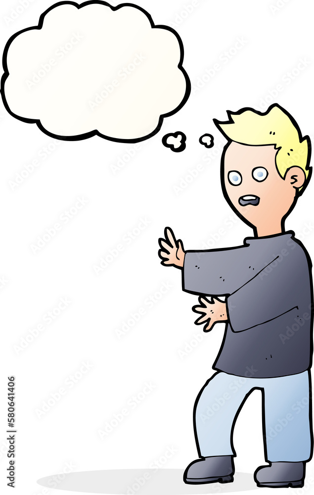 cartoon shocked man with thought bubble cartoon shocked man with thought bubble