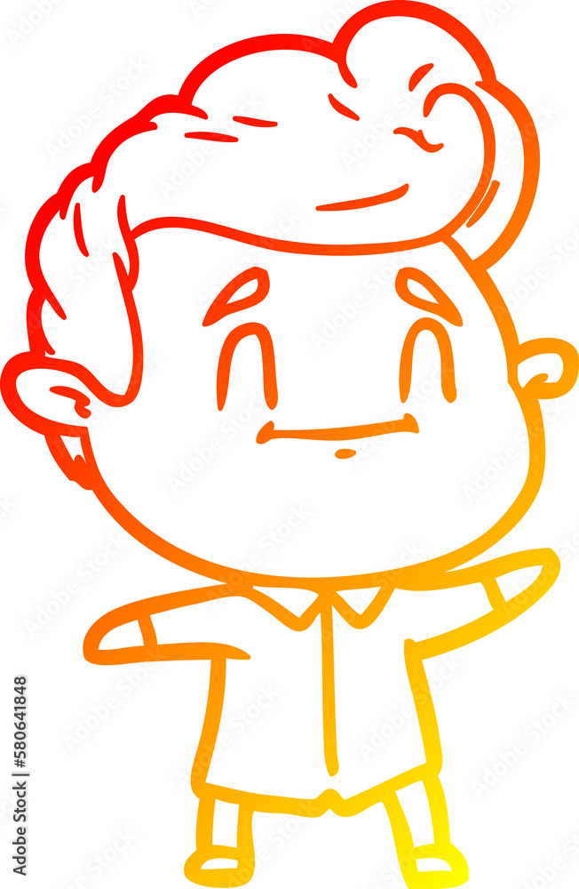 warm gradient line drawing happy cartoon man warm gradient line drawing happy cartoon man