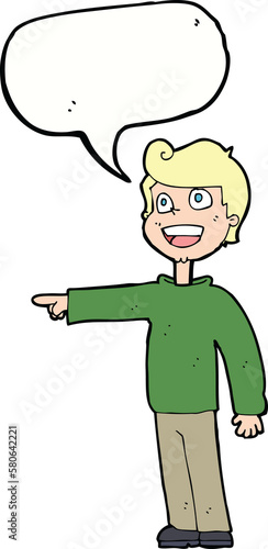 cartoon man pointing and laughing with speech bubble