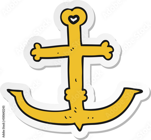 sticker of a cartoon anchor