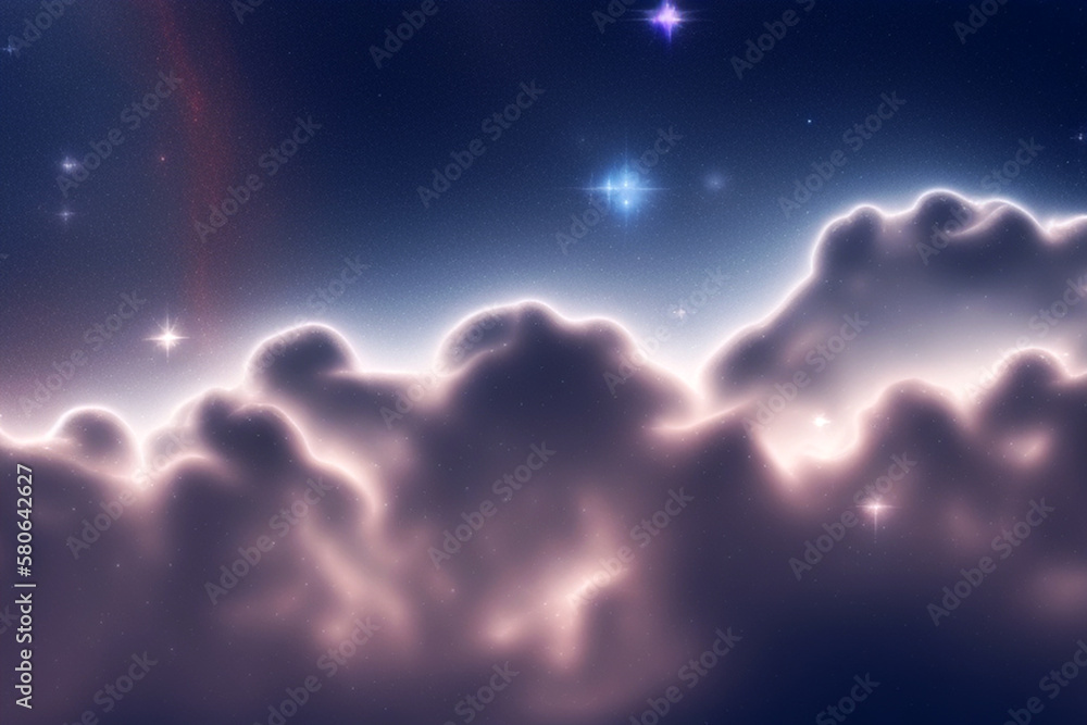 Fototapeta premium Galaxy and Stars With Clouds and Nebula Wallpaper Background