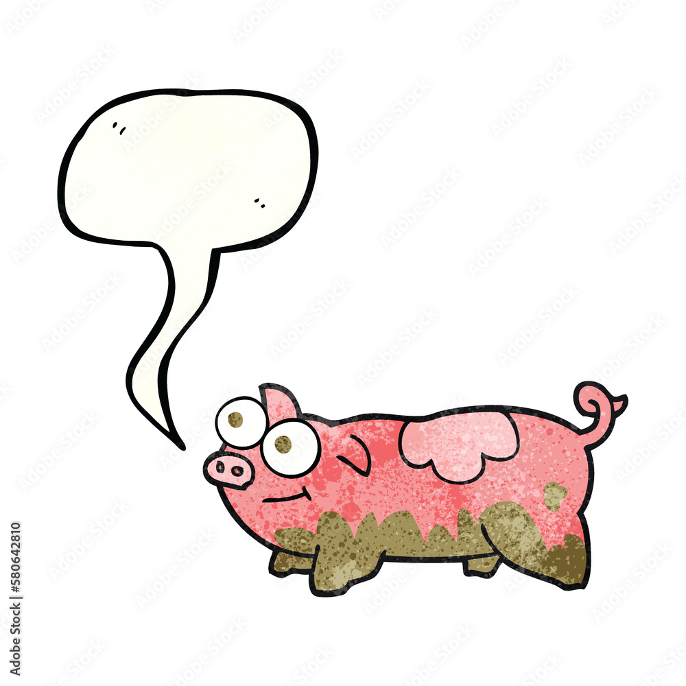 speech bubble textured cartoon pig speech bubble textured cartoon pig