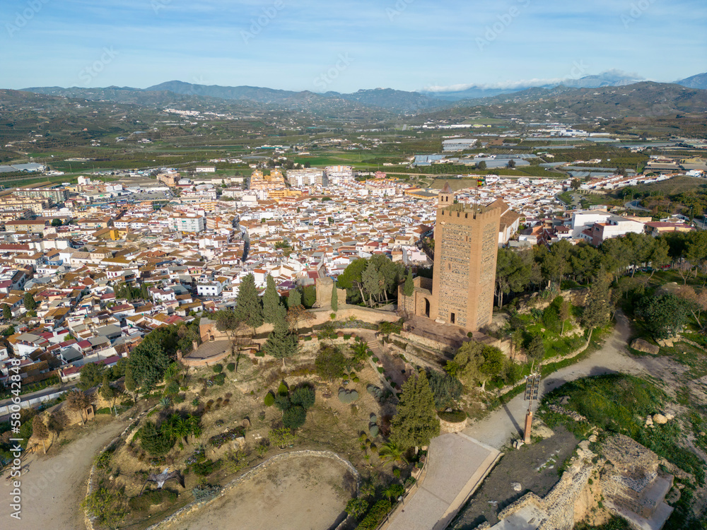 vista del antiguo castillo árabe del municipio de Vélez-Málaga, España
