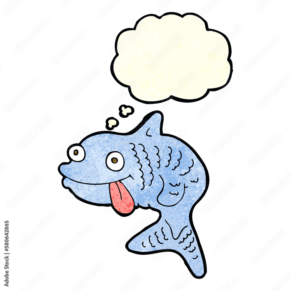 cartoon fish with thought bubble