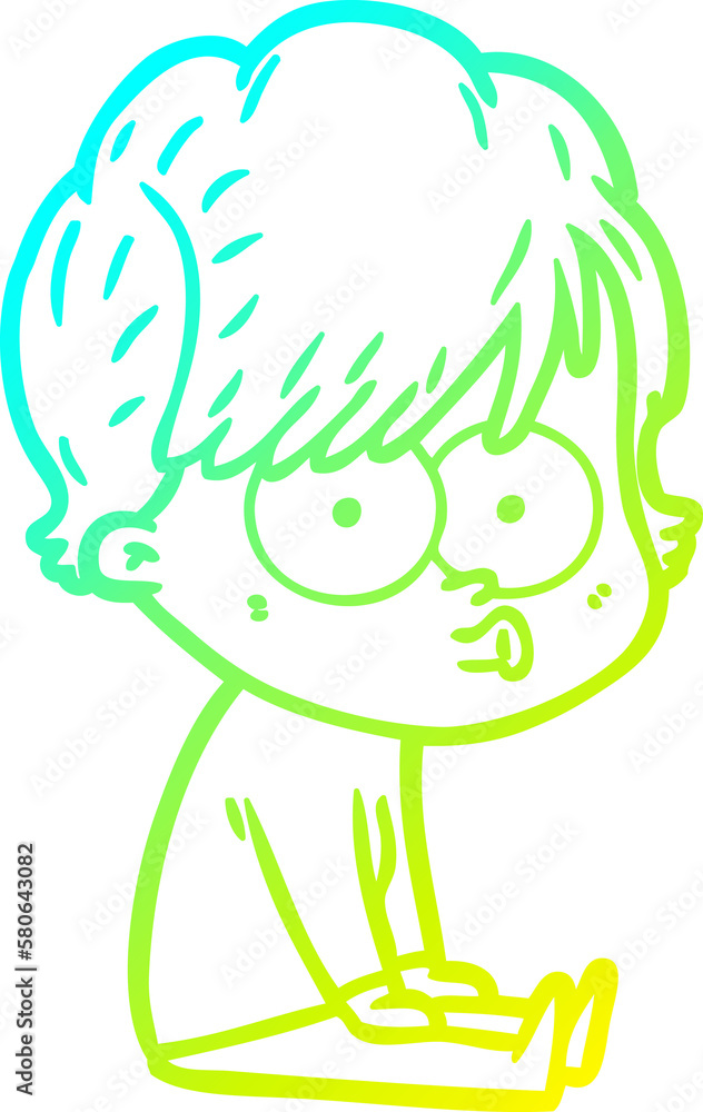 cold gradient line drawing cartoon woman cold gradient line drawing cartoon woman