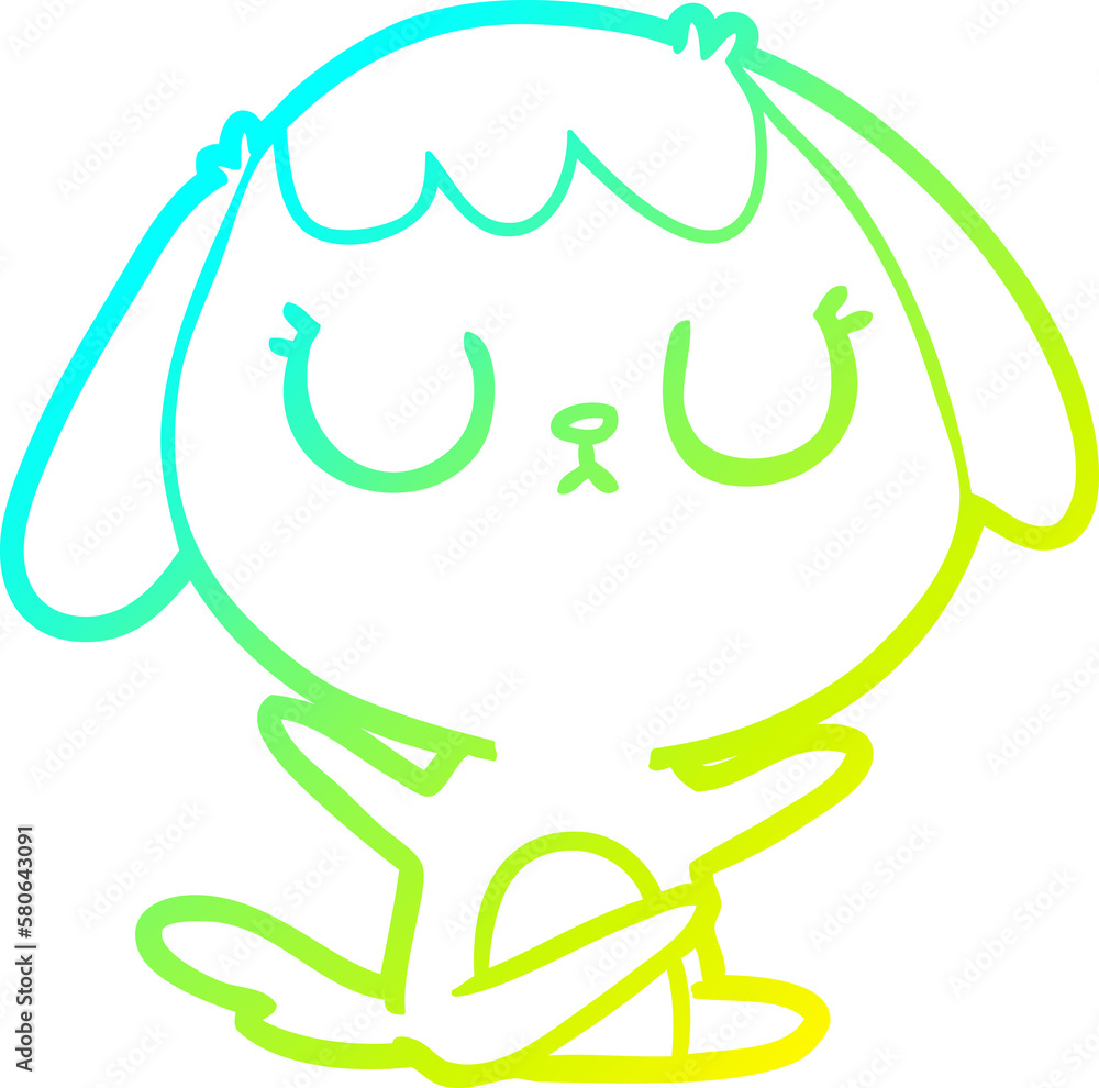 cold gradient line drawing cute cartoon dog cold gradient line drawing cute cartoon dog