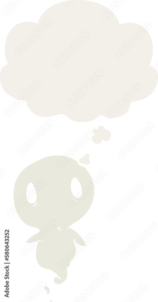 cartoon ghost and thought bubble in retro style cartoon ghost and thought bubble in retro style