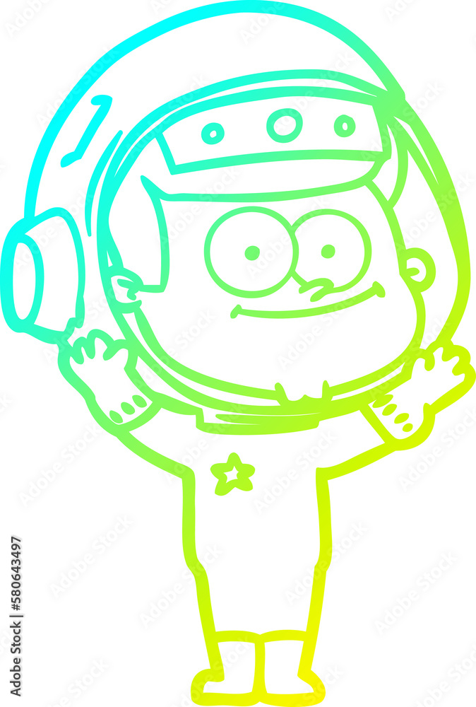 cold gradient line drawing happy astronaut cartoon cold gradient line drawing happy astronaut cartoon