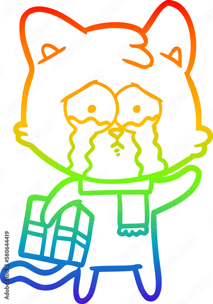 rainbow gradient line drawing cartoon cat rainbow gradient line drawing cartoon cat
