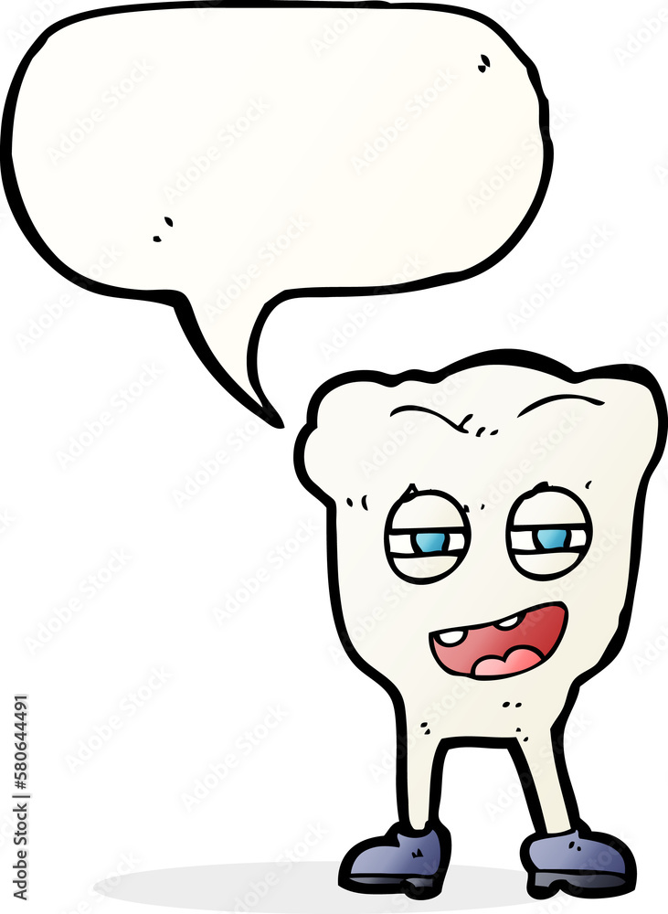 cartoon funny tooth character with speech bubble cartoon funny tooth character with speech bubble