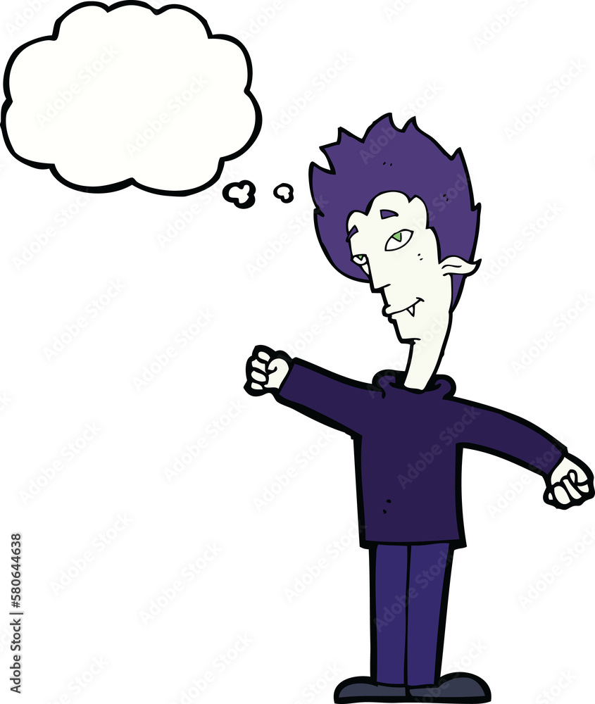 cartoon vampire man with thought bubble cartoon vampire man with thought bubble